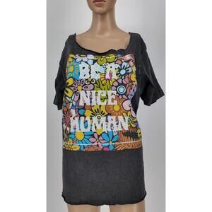Life Clothing Co. Women's Medium Cotton T-Shirt Be A Nice Human Graphic Tee